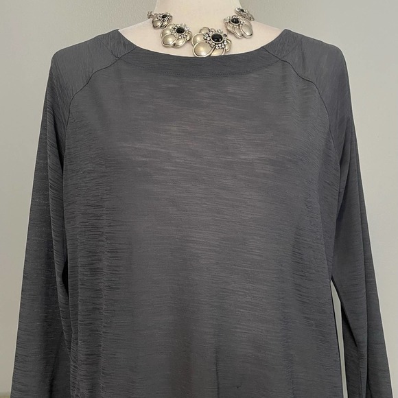 Athleta Gray Clarity Open Back Wrap Long Sleeve Top - Picture 2 of 6